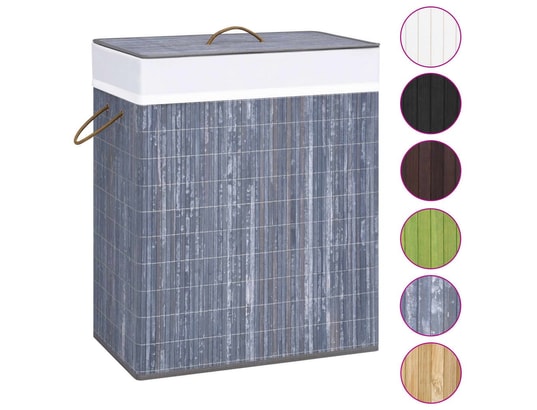 VIDAXL - Panier à linge bambou gris 100 l