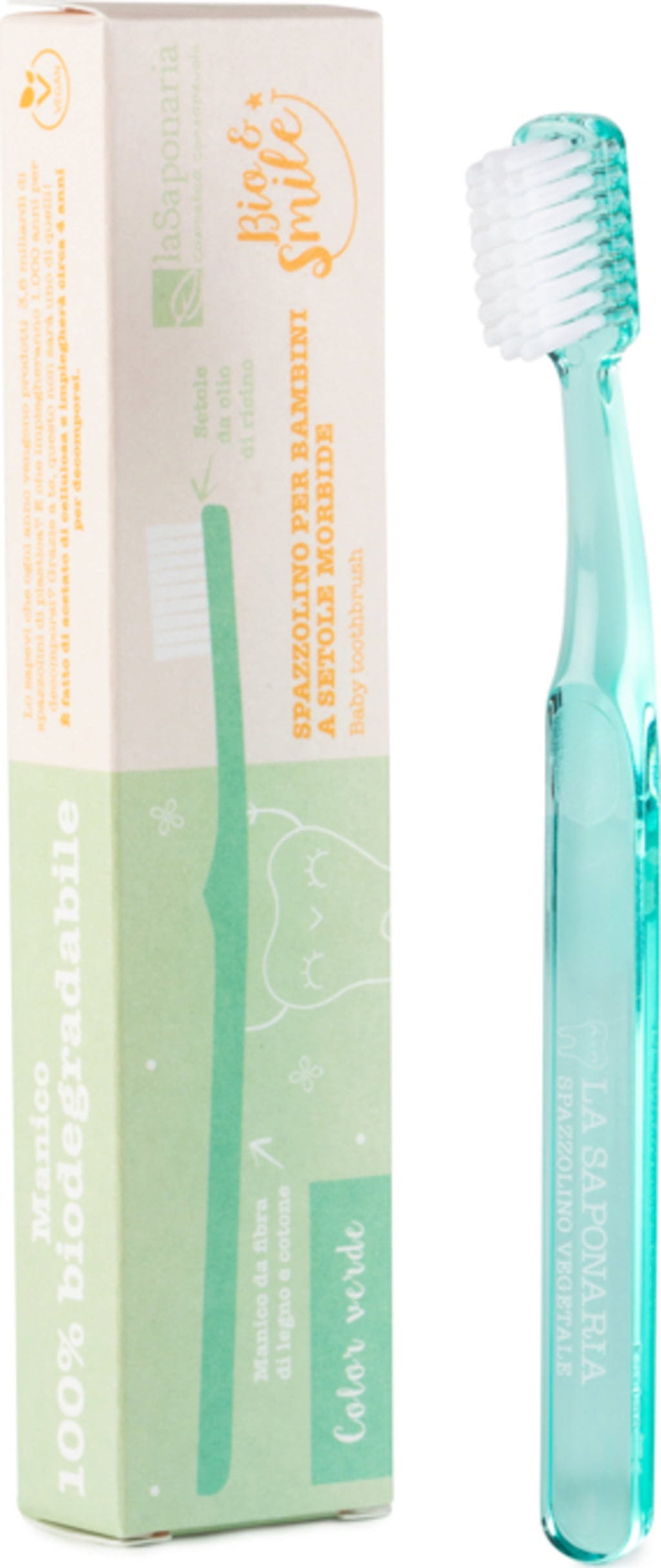 La Saponaria  Kinder-Zahnbürste, Grün