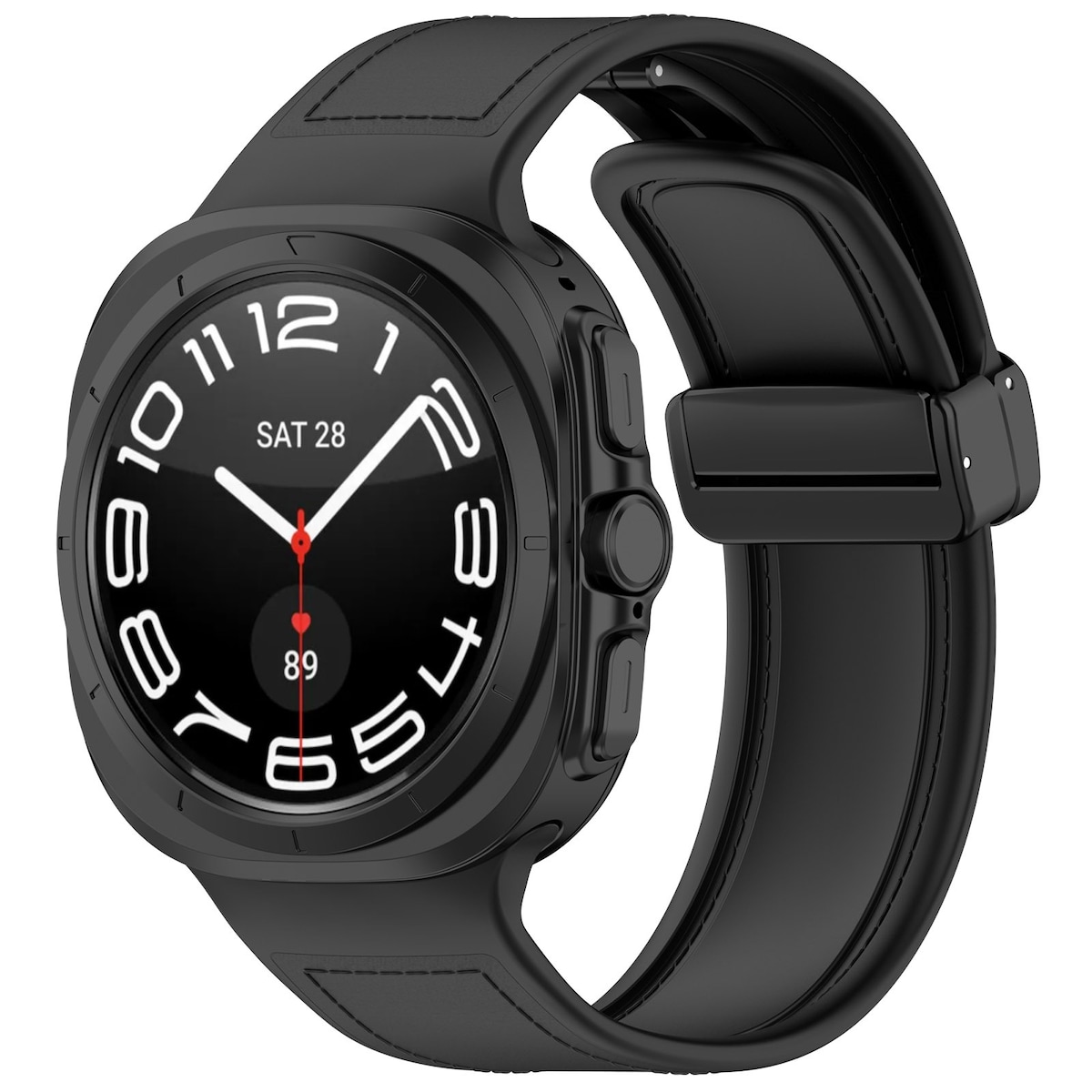 Samsung Watch Ultra 47 mm silikonbånd med magnetlås Sort