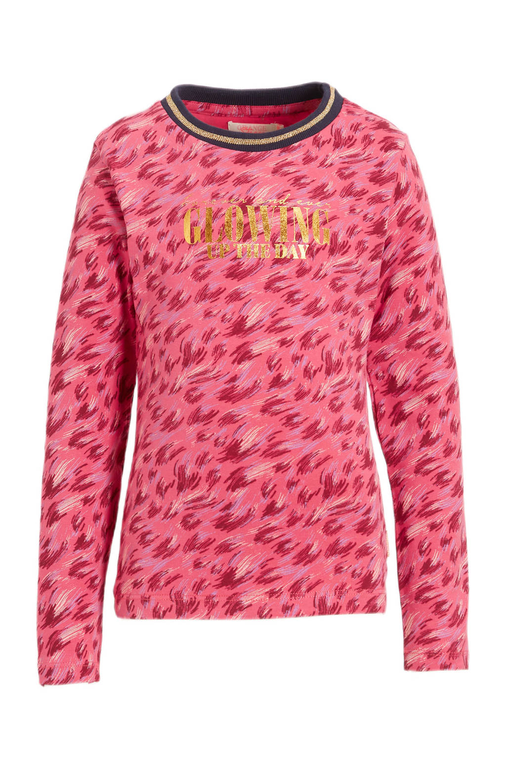 Orange Stars longsleeve Nella met all over print roze