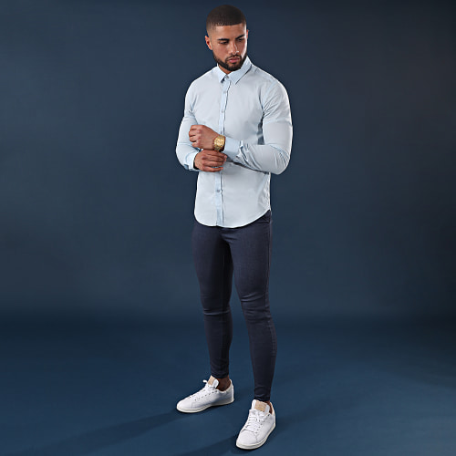 Chemise Manches Longues Slim Fit 294 Bleu Clair