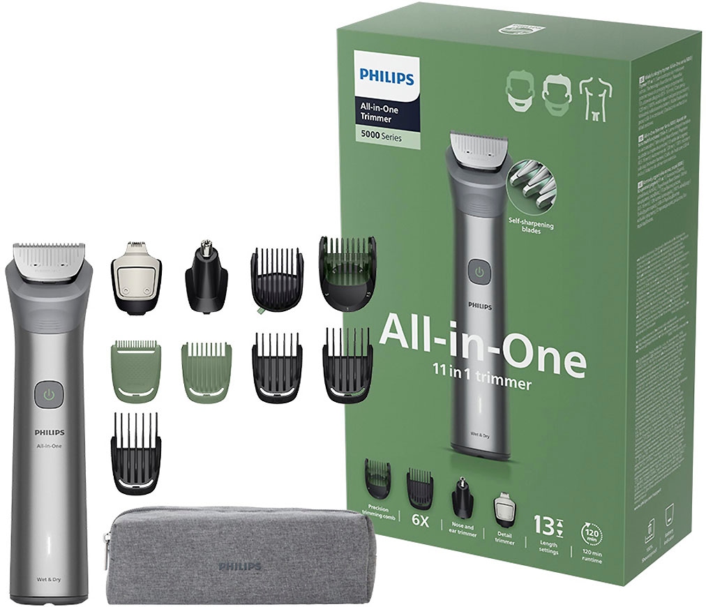 Philips Multifunktionstrimmer »Series 5000 MG5941/15« 11 Aufsätze 11-in-1-Trimmer für Gesicht, Körper und Kopfhaare