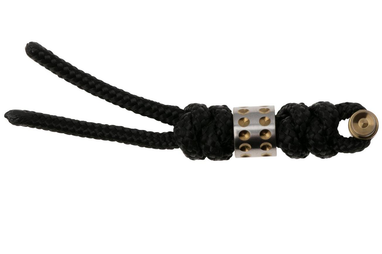 Chris Reeve Large Sebenza/Umnumzaan Lanyard with dot bead black/gold COM-7087