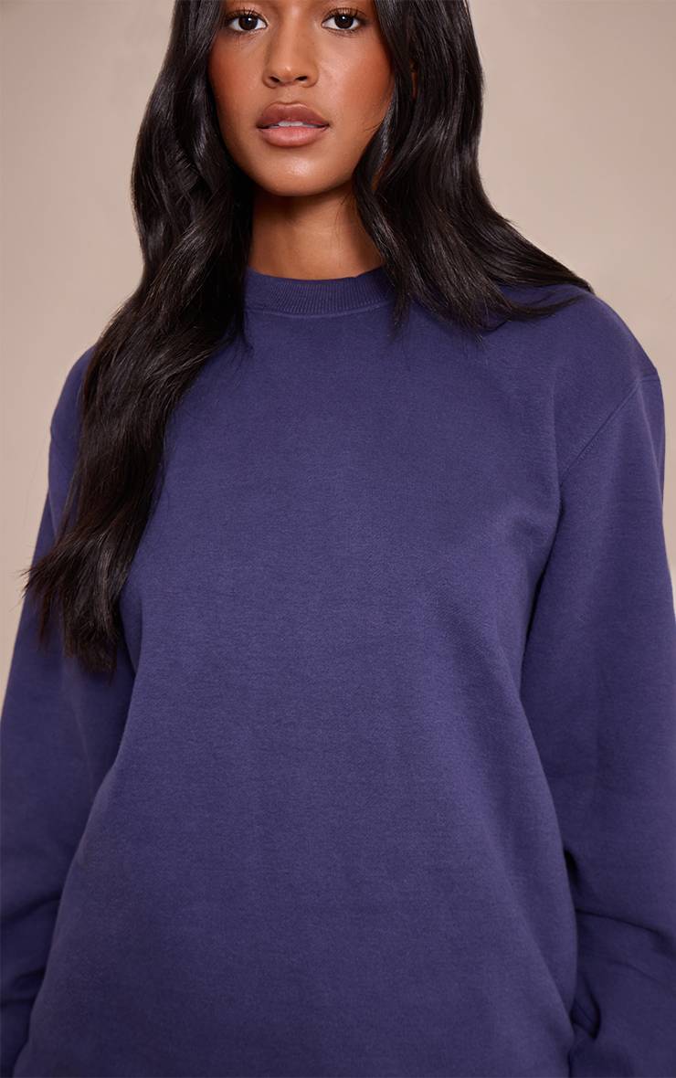 Bleu Marine Sweat-shirt Col Rond Oversize Tall