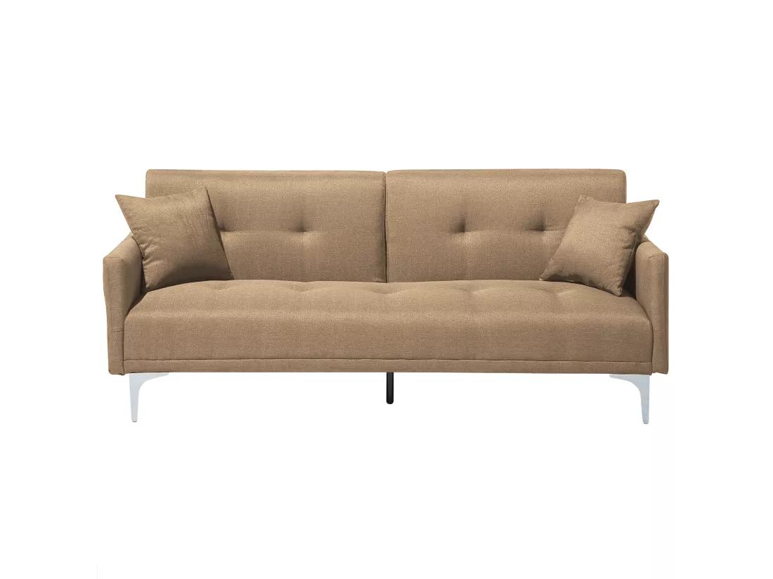 Canapé convertible 3 places en tissu beige LUCAN