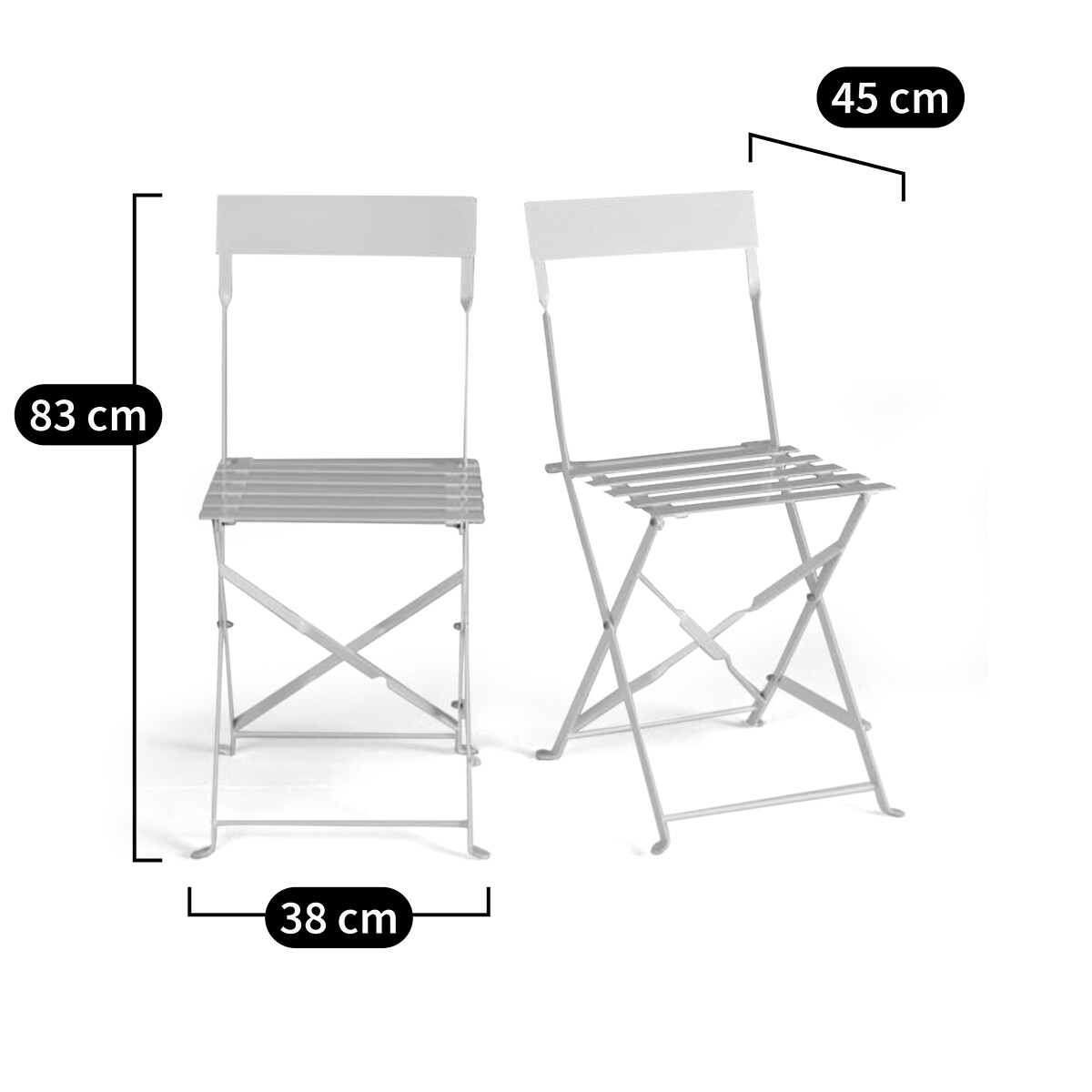 LA REDOUTE INTERIEURS<br>Conjunto de 2 cadeiras metálicas dobráveis, Ozevan