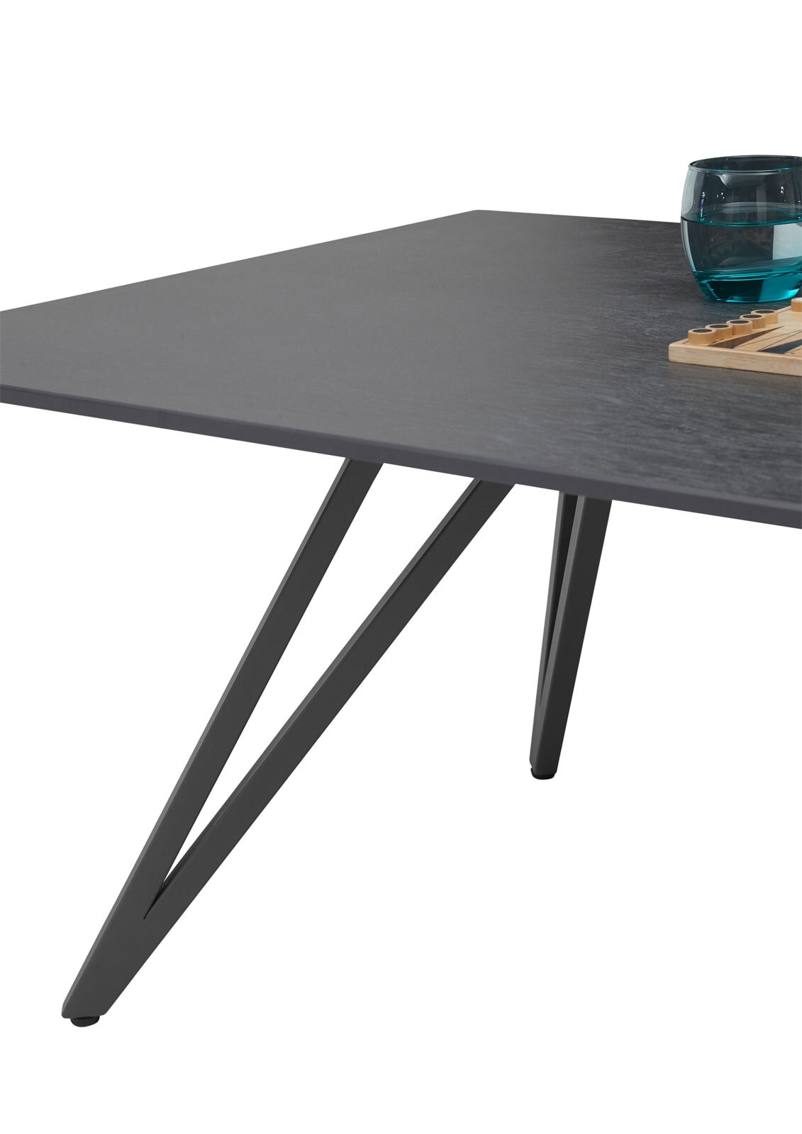 Couchtisch Jesse 110x46x70 cm Metall/Keramik schwarz