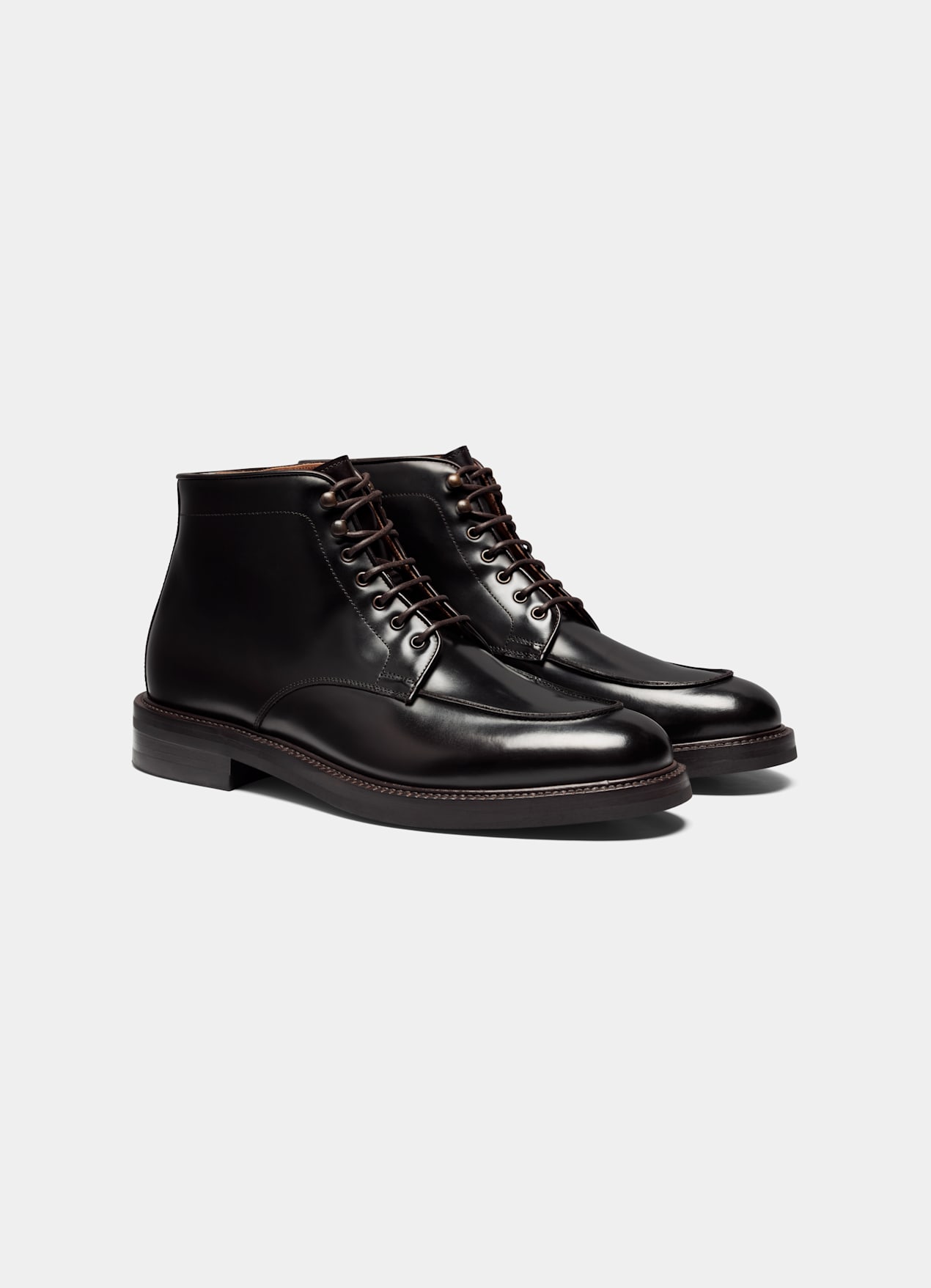 Bottines à lacets marron - Fabrication italienne