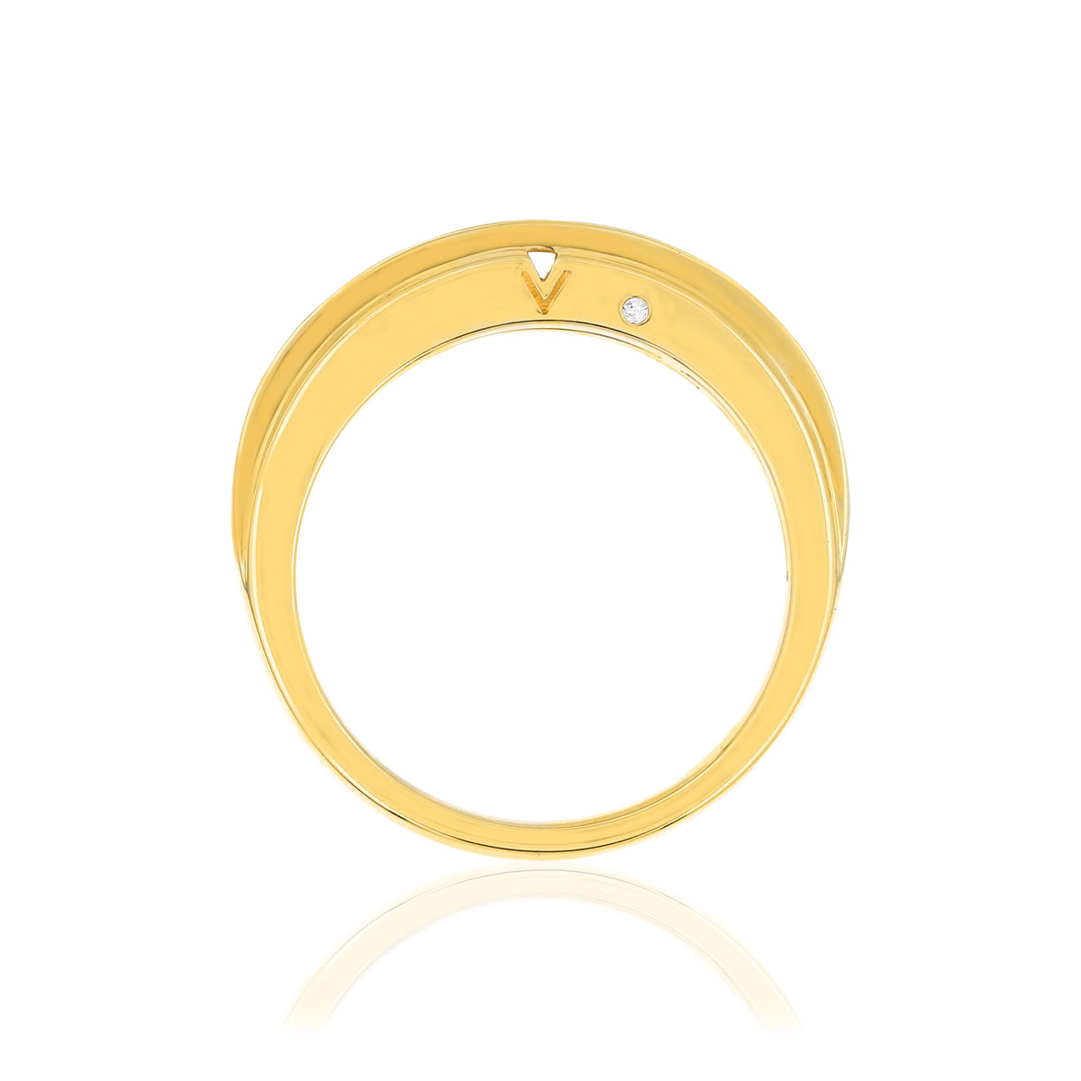 Bague VAN BRILL or jaune 750, diamants.