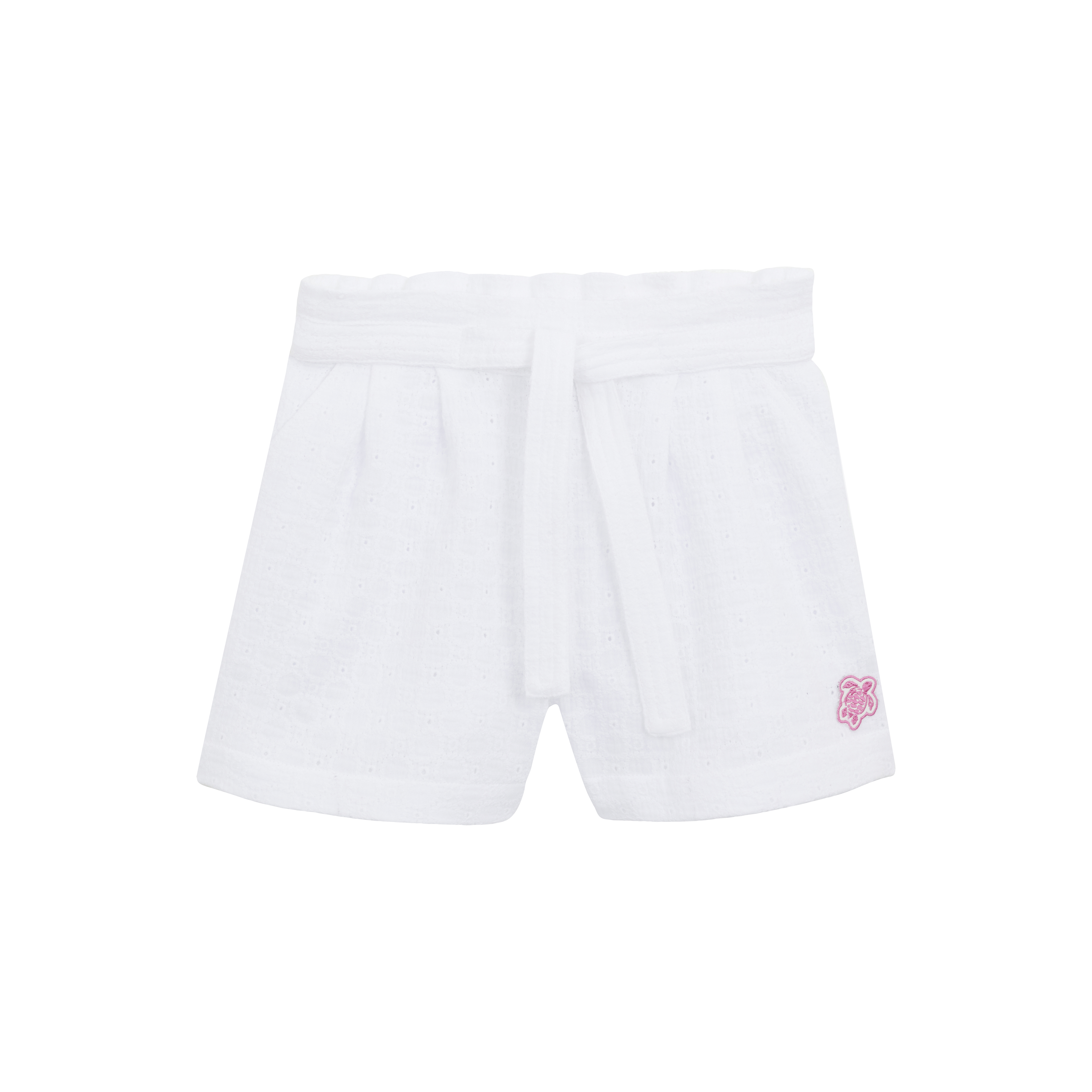 Bermuda coton fille brodé