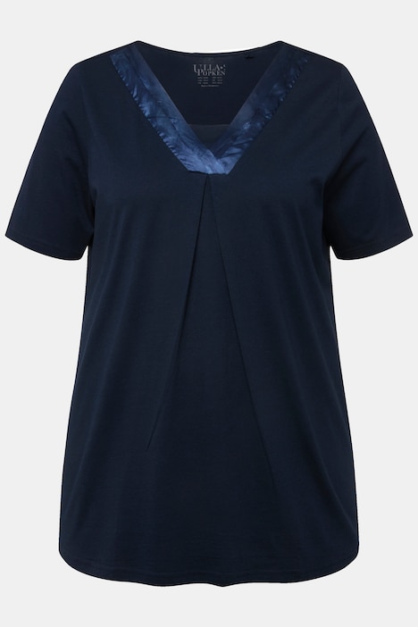 Pyjama, Satindetails, V-Ausschnitt, Halbarm
