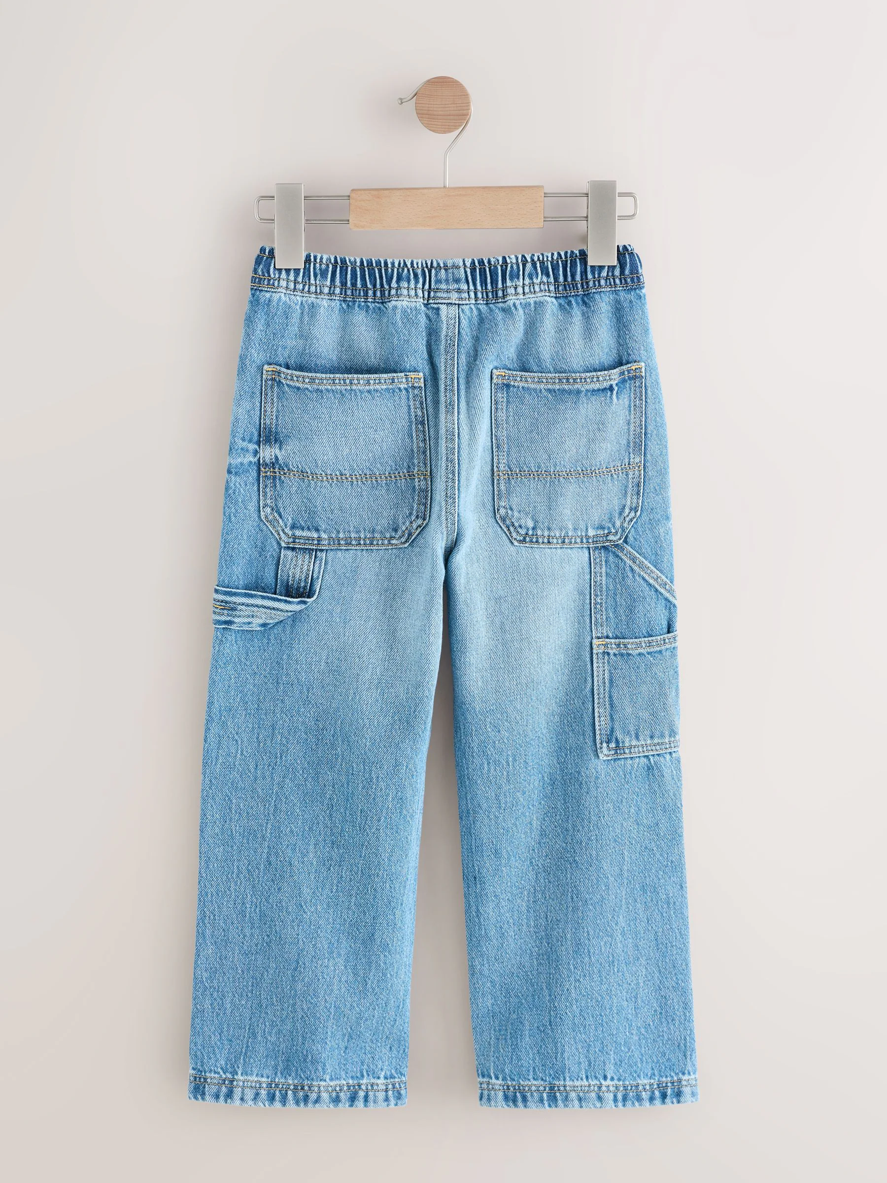 Middenblauw denim - Denim Pull On Carpenter Jeans (3-16yrs)