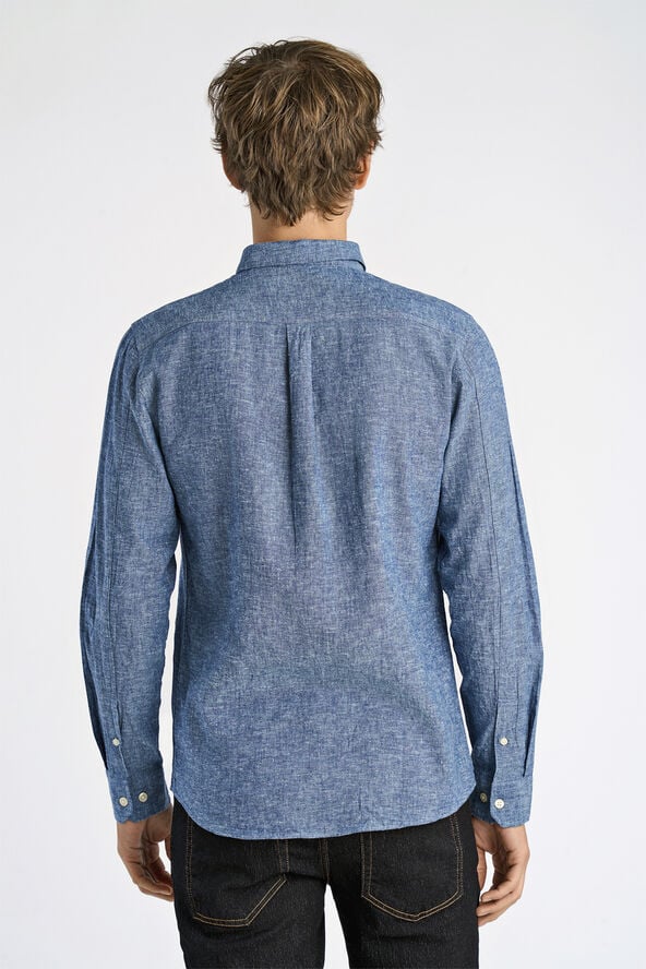 Lindbergh Cotton/linen shirt L/S Blå