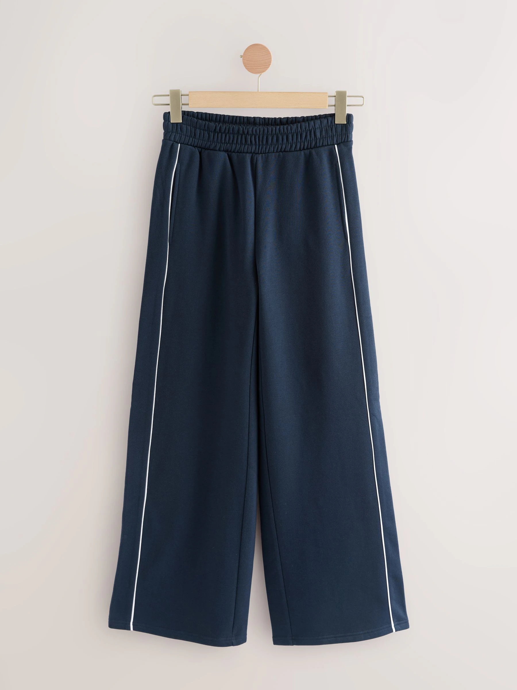 Marineblauw - Wide Leg Premium Jersey Joggers