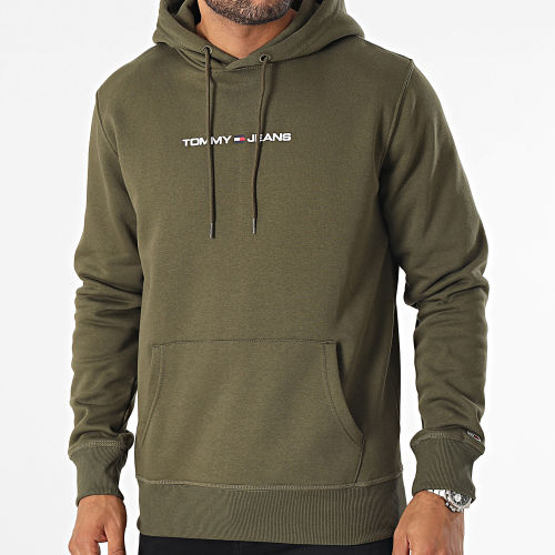 Sweat Capuche Regular Linear 8130 Vert Kaki