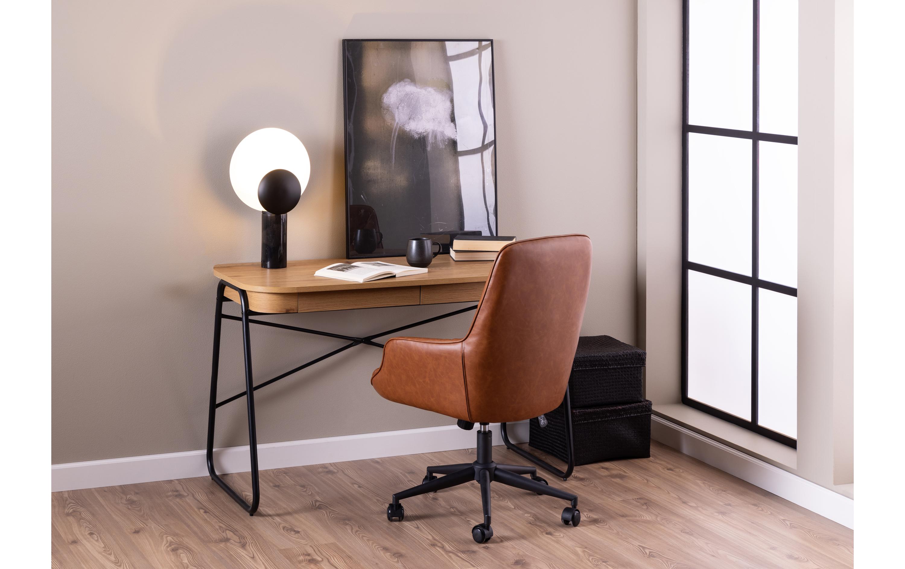 Tisch Blueton, Schwarz matt / Wildeiche matt<br>Büroschreibtisch mit modernem Charme