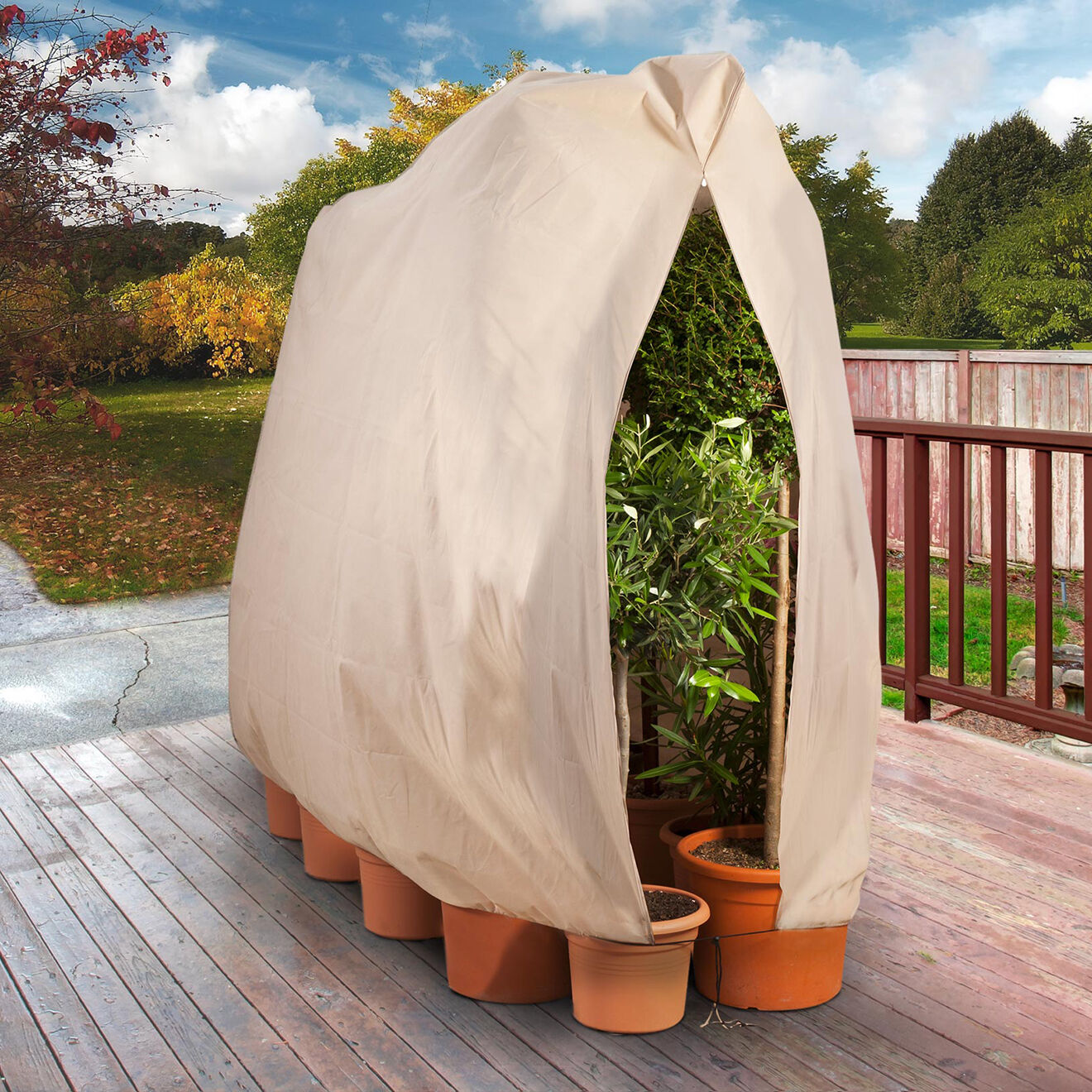 Pratik Garden 2 Housses d'hivernage pour plantes beiges - 120x180 cm