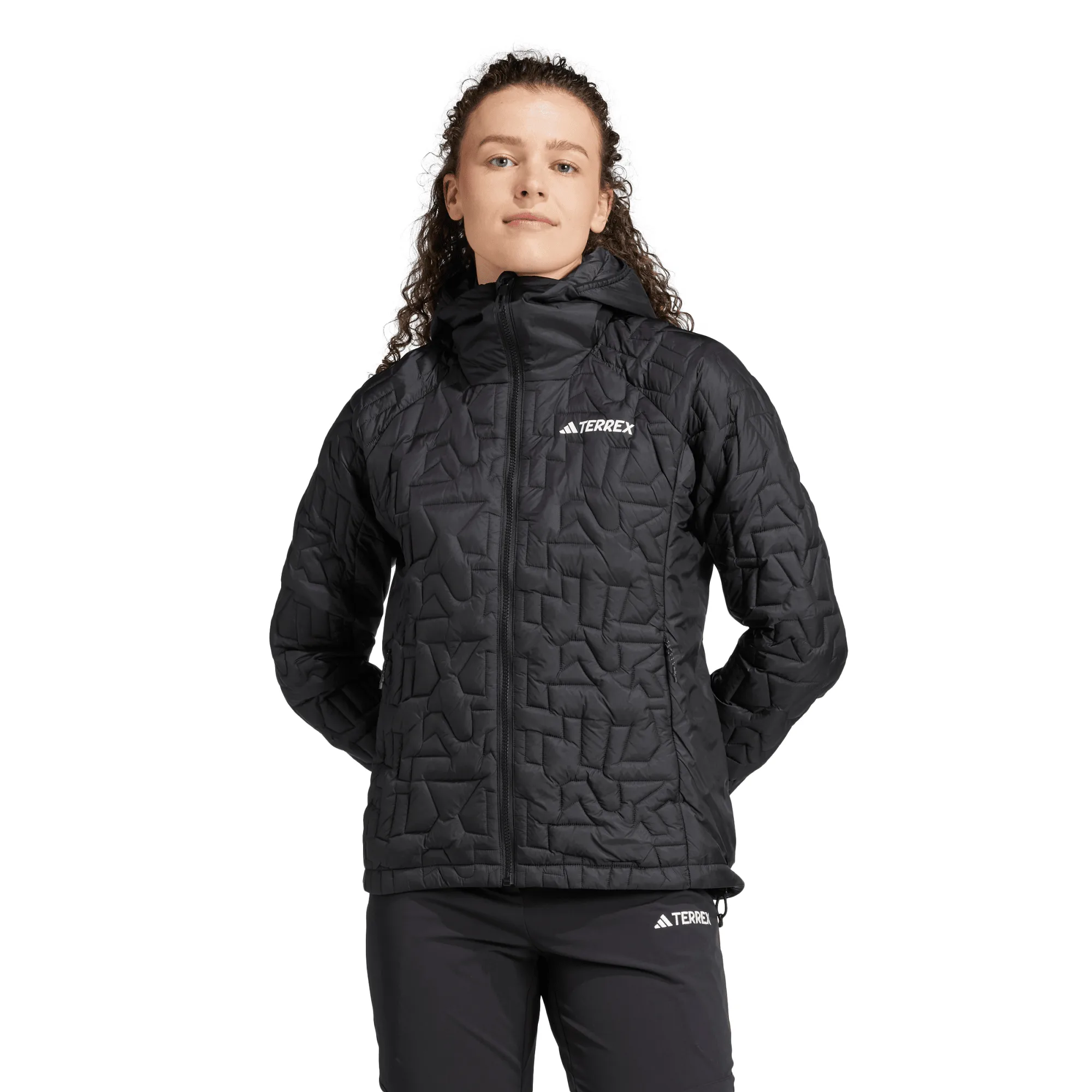 Adidas Women's Terrex Xperior PrimaLoft Loose Fill Insulated Hooded Jacket Black