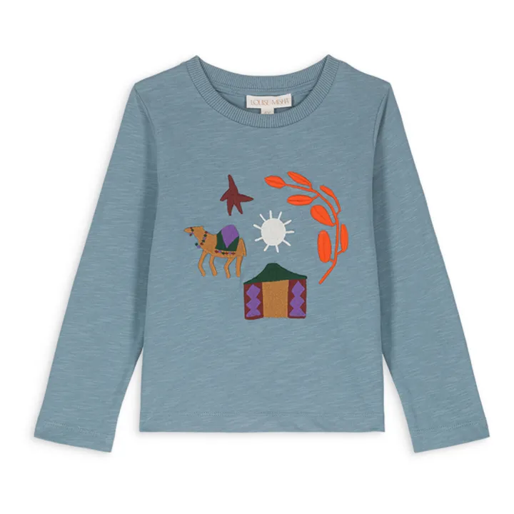 Louise Misha T-Shirt Coton Bio Flamé Nadir | Bleu