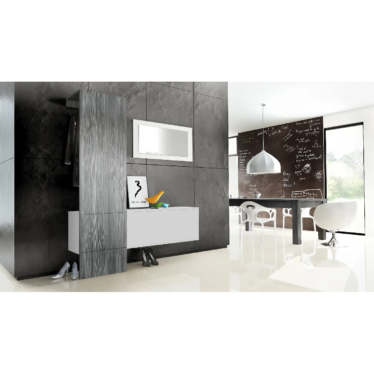 MPC Vestiaire Blanc Mat Avola-anthracite