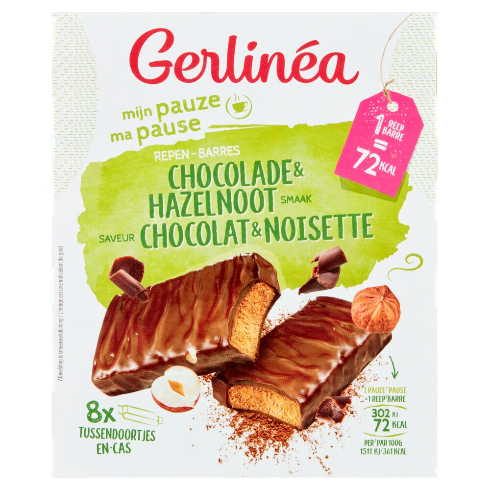 Gerlinea Repen Chocolade & Hazelnoot 8 x 102 gr