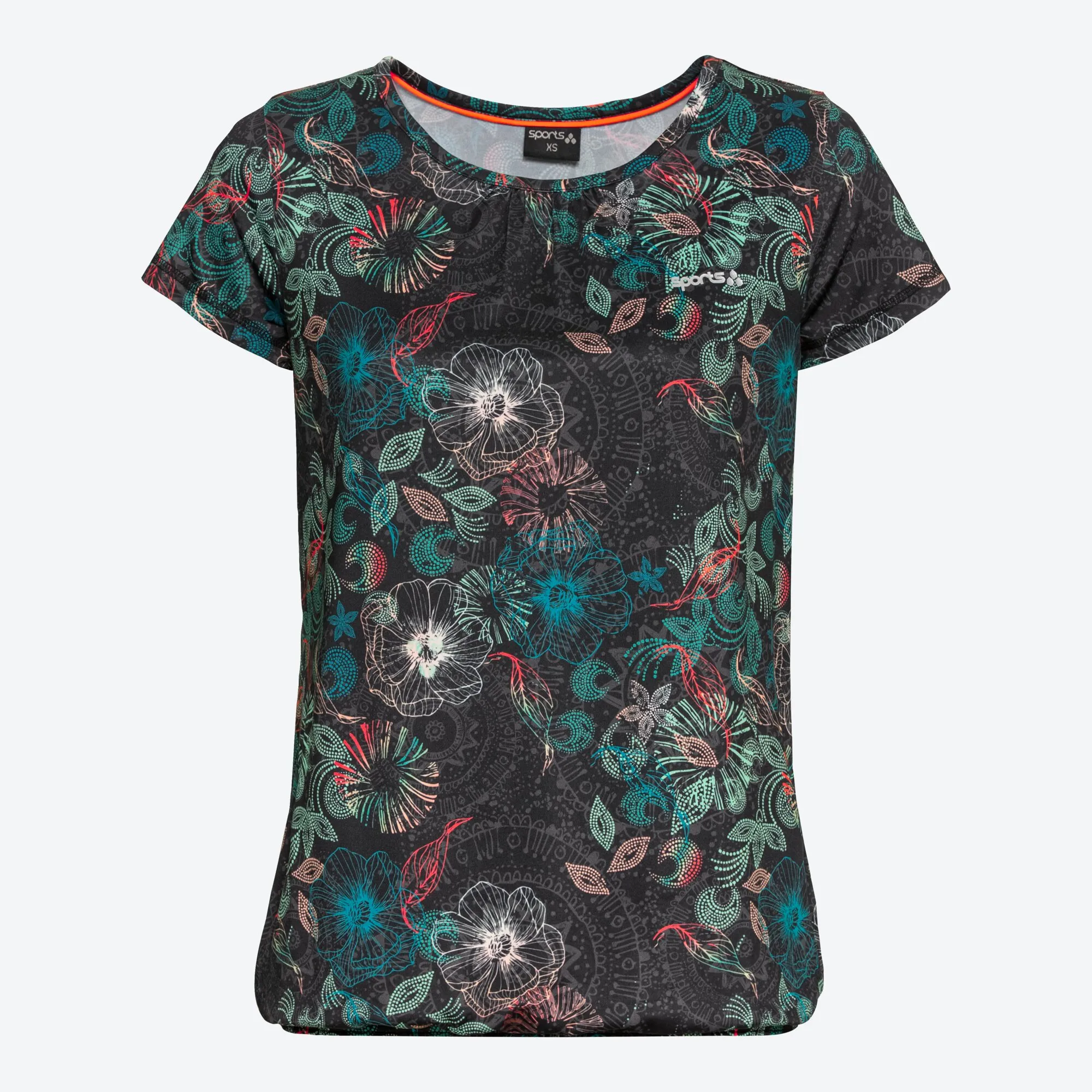 Damen-Fitness-T-Shirt mit Blumenmuster