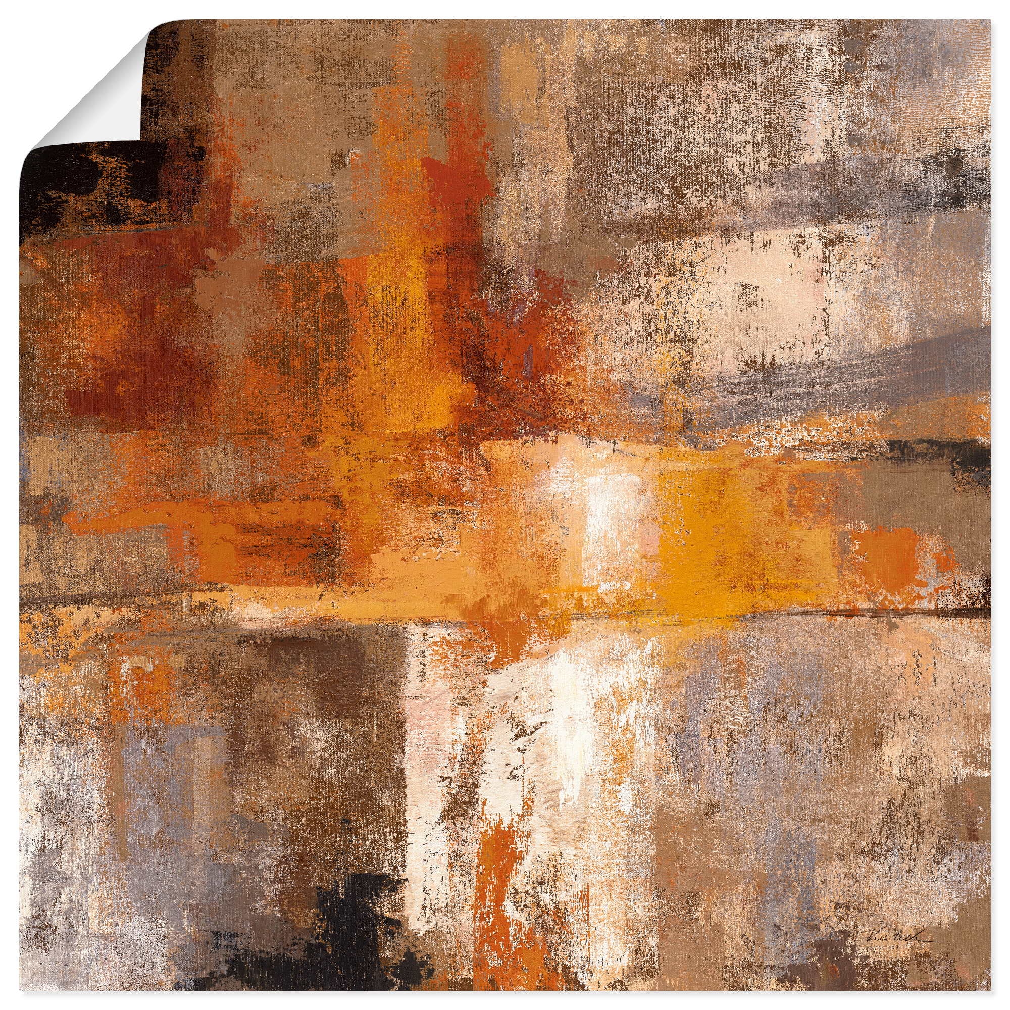 Artland Wandbild »Silber und Bernstein Ernte« Gegenstandslos 1 Stk. tlg. als Leinwandbild, Poster in verschied. Grössen