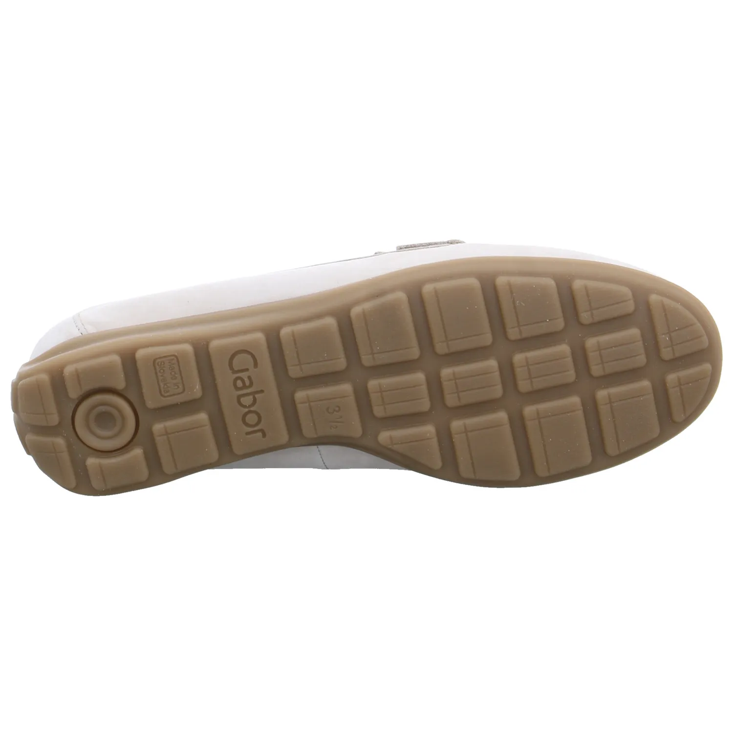 GABOR Comfort-Mokassin Beige Leder  mit Wechselfussbett
