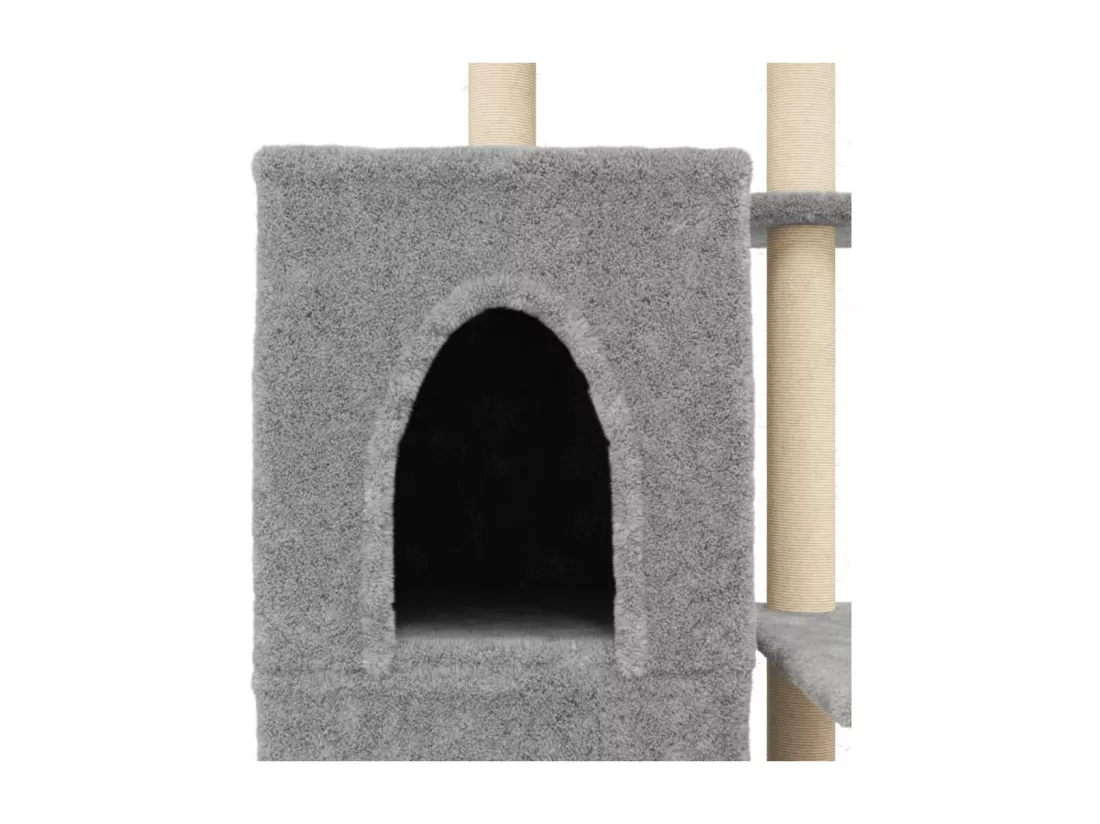 Arbre à chat avec griffoirs en sisal gris clair 97 cm