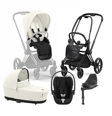 Cybex Priam Duovogn inkl. Cloud T & Base, Off White/Matt Black