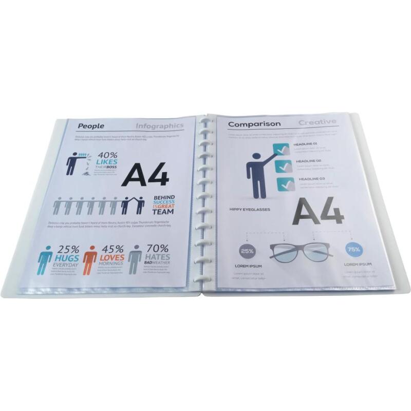 Protège-documents à anneaux et pochettes détachables KreaCover® 30 pochettes - 60 vues - A4