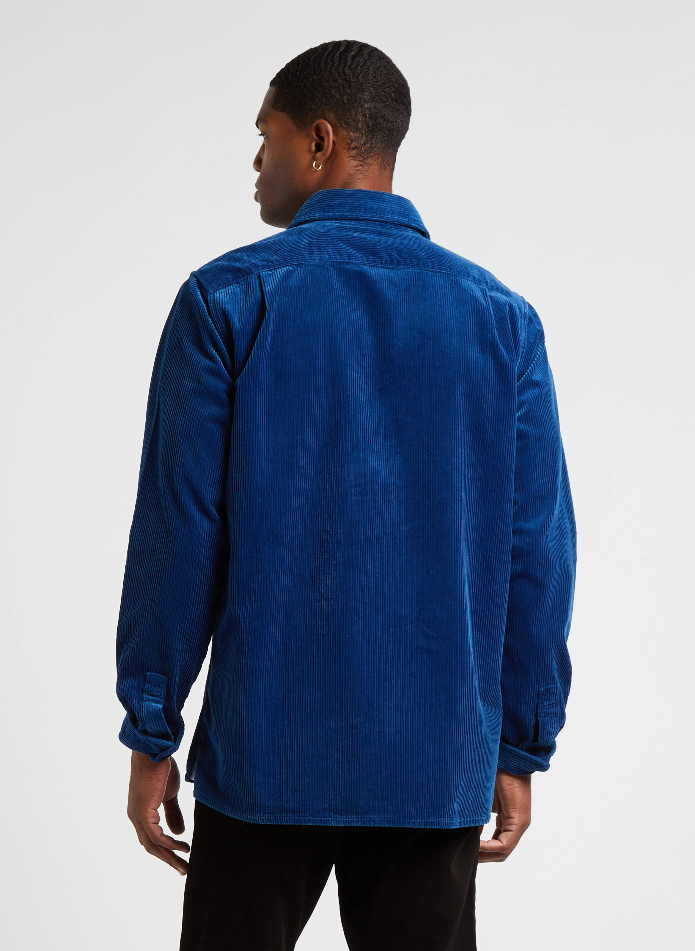Surchemise droite col classique en coton | Bleu