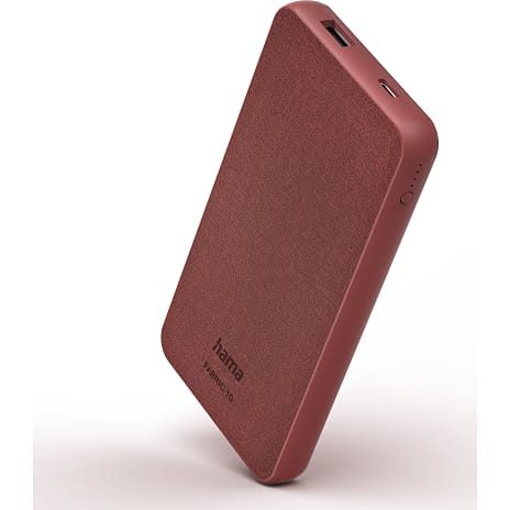 Hama Fabric powerbank 10.000 mAh - chilirød