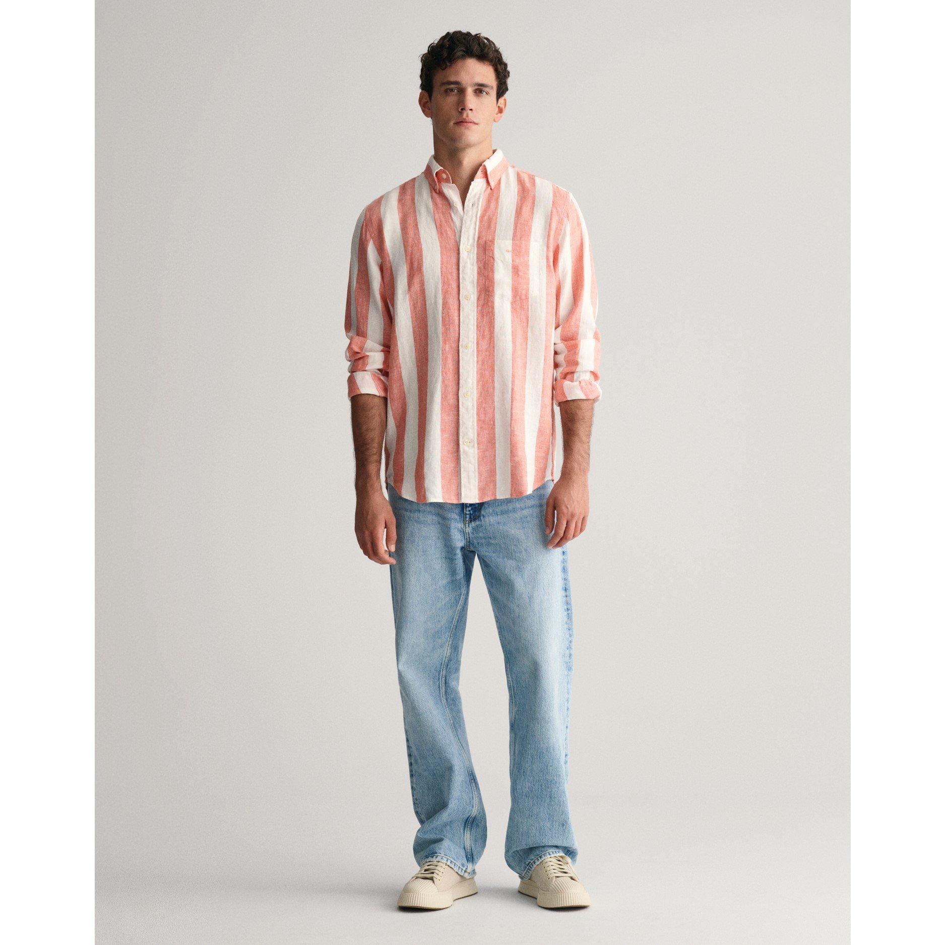Gant REG BOLD STRIPE LINEN SHIRT SALTY S