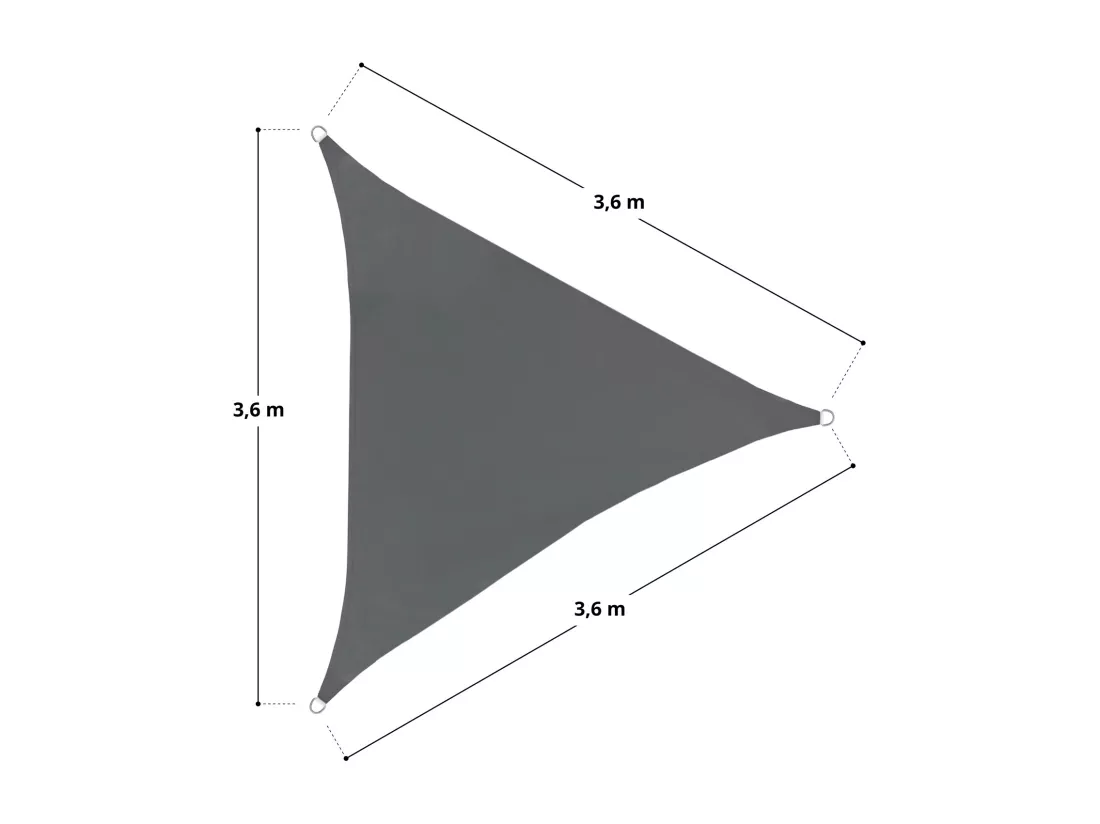Voile d'ombrage triangulaire étanche 160g/m² UV50+ protection solaire