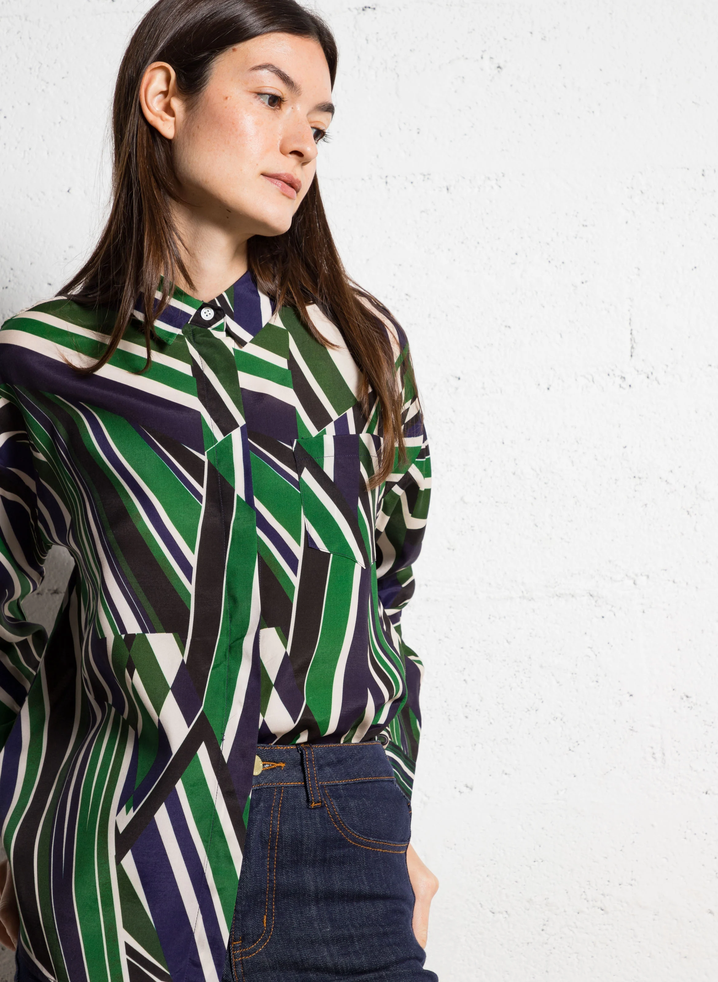 CHANICE - Chemise satinée ample à motif | Multicolore