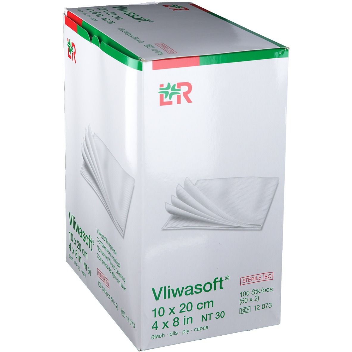 Vliwasoft® Vliesstoffkompressen 10 cm x 20 cm 6lagig steril