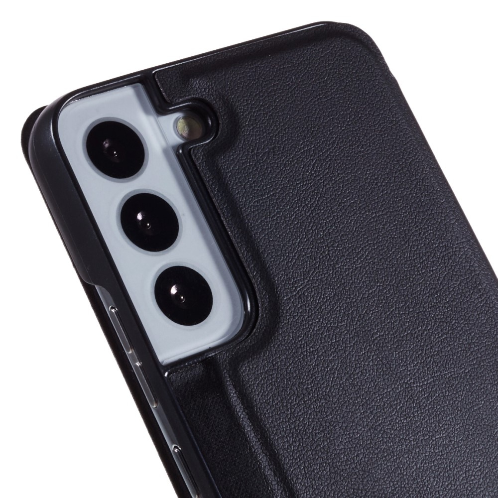 Samsung Galaxy S22 5G Leder Hülle Slim Window View Flip Case - Schwarz