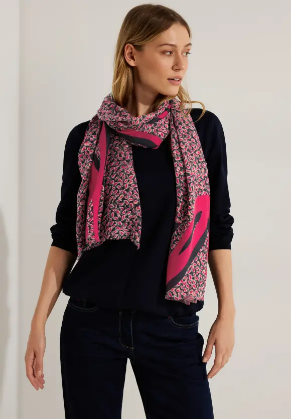 Modal Schal mit Print - cosy coral