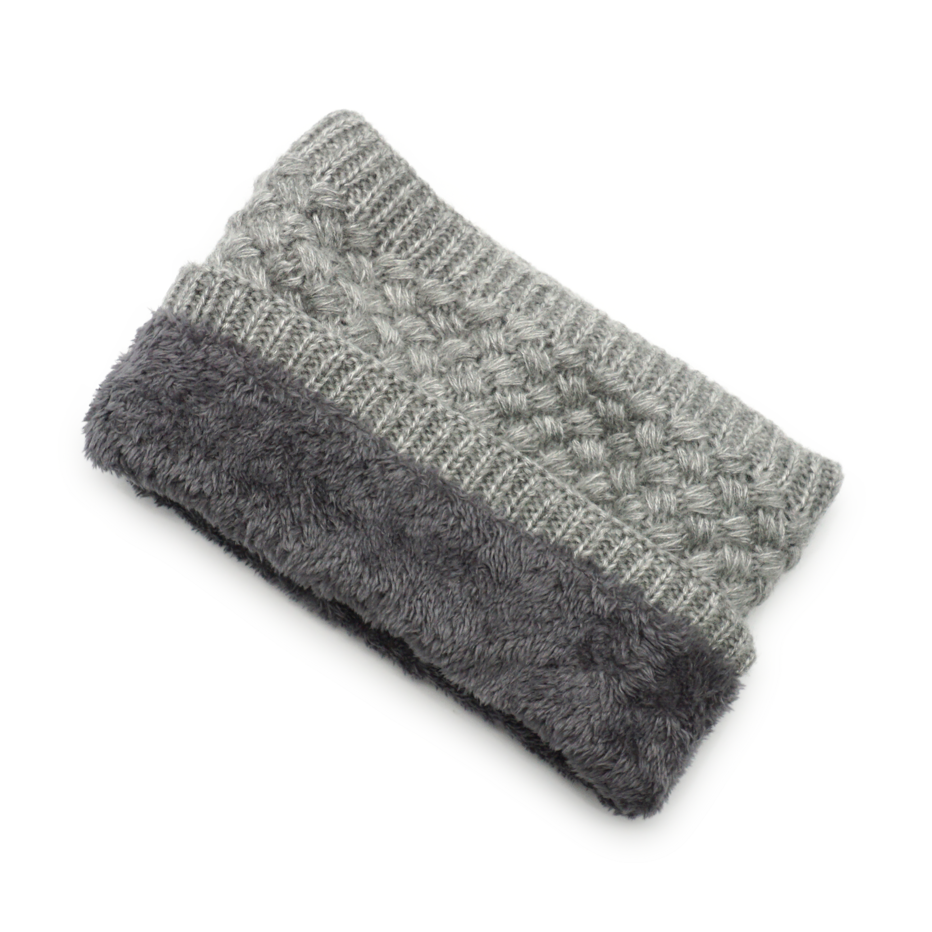 Damen / Kinder Flauschiger Schlauch Schal Fashion Strick Accessoire - Grau