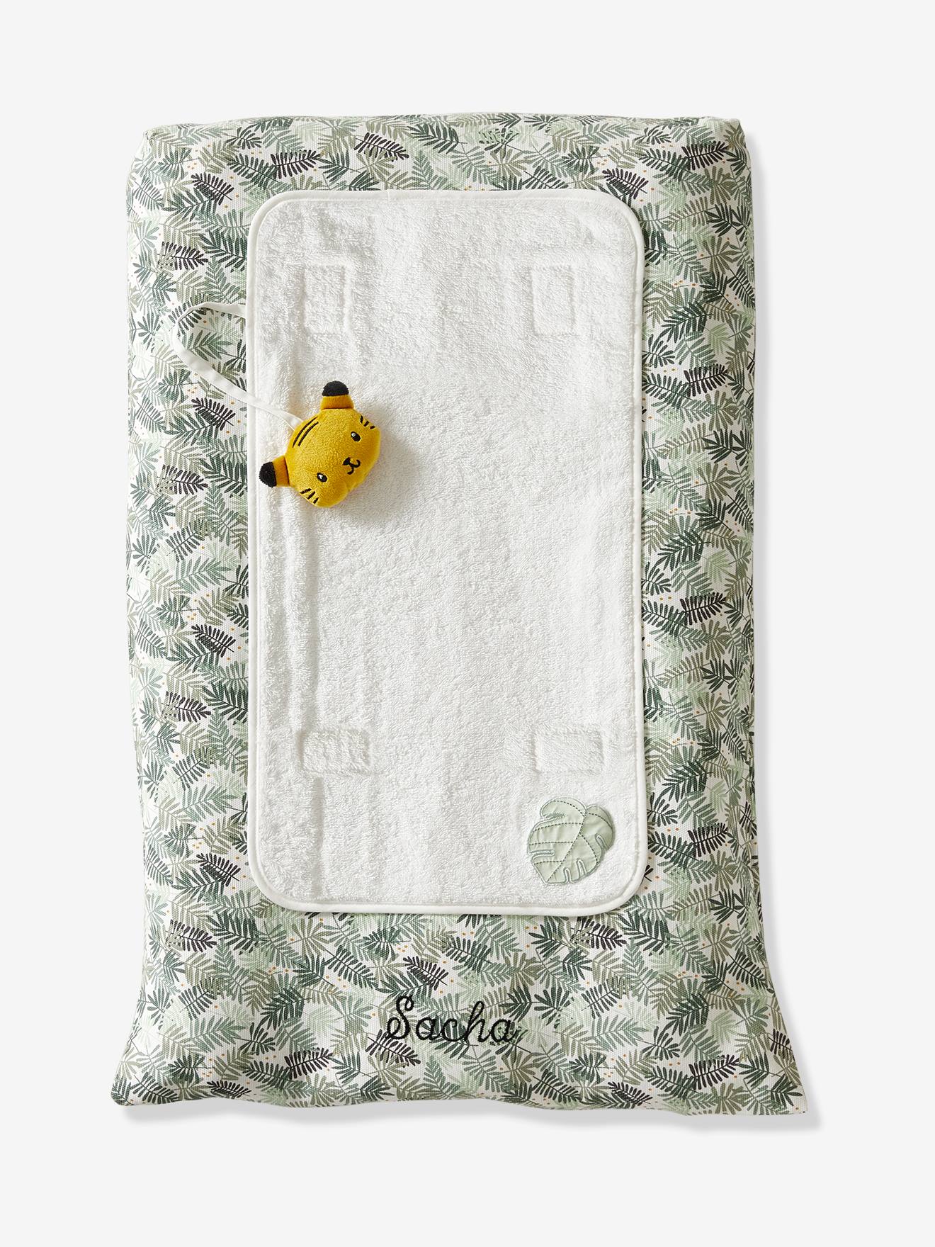 Capa para trocador personalizável com estampa branca clara de Hanói