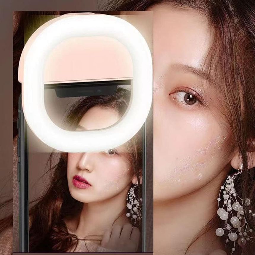 HOMTEC - USB oplaadbare clip-on telefoon LED selfielamp