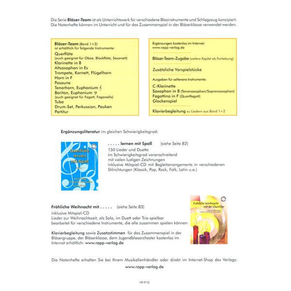 Horst Rapp Verlag Bläser-Team 1 Flute