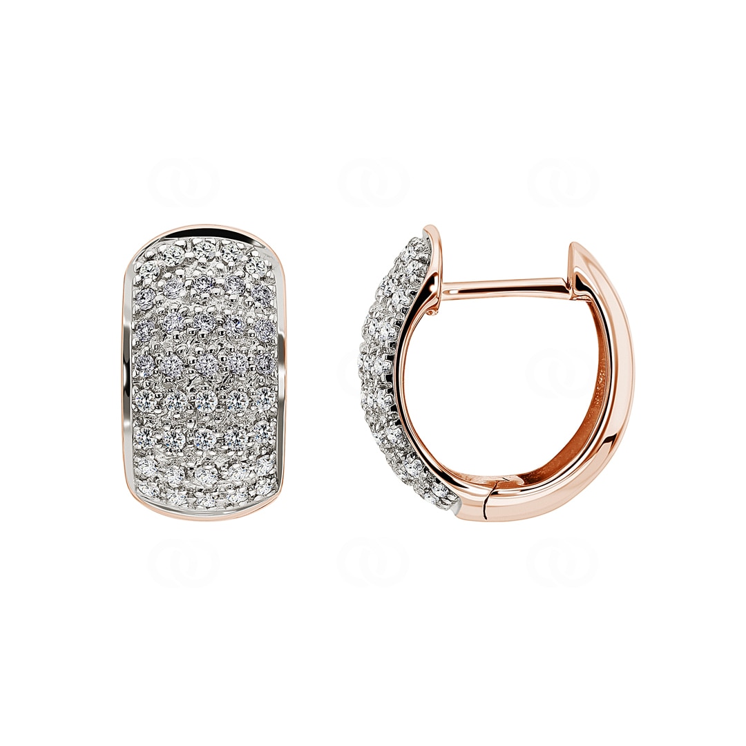 0.41 Karat Diamant-Kreolen 750/18 K Roségold