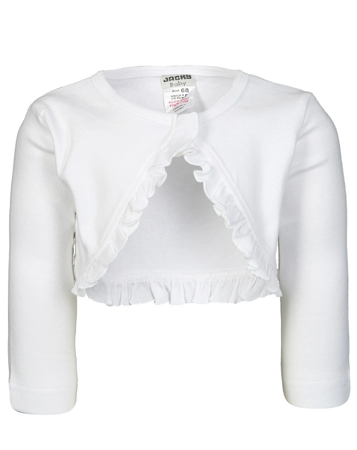 Jersey-Bolero CLASSIC GIRLS mit Rüschenborte in weiß