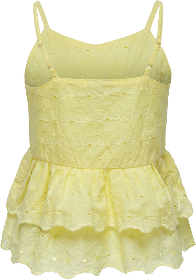 ONLY KOGSHERRY STRAP EMB TOP WVN French vanilla