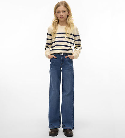 Vero Moda Girl Bluse - Strick - VmSaba - Birch/Navy Blazer