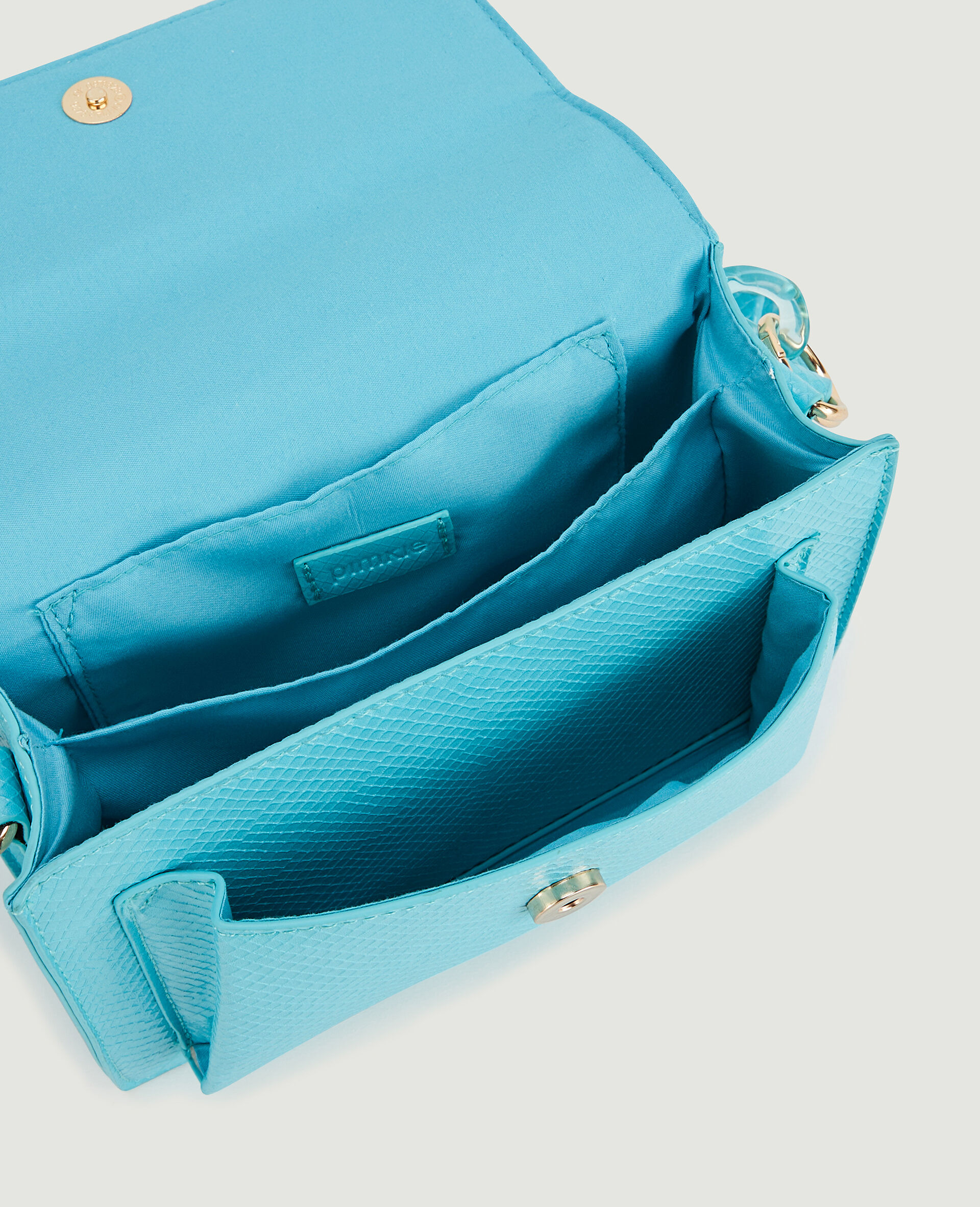 Sac boxy poignée chaînette - Bleu