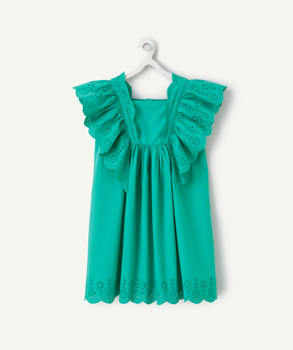 robe fille verte à volants