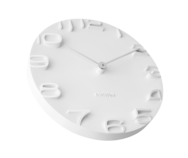 Wall clock On The Edge white w. chrome hands